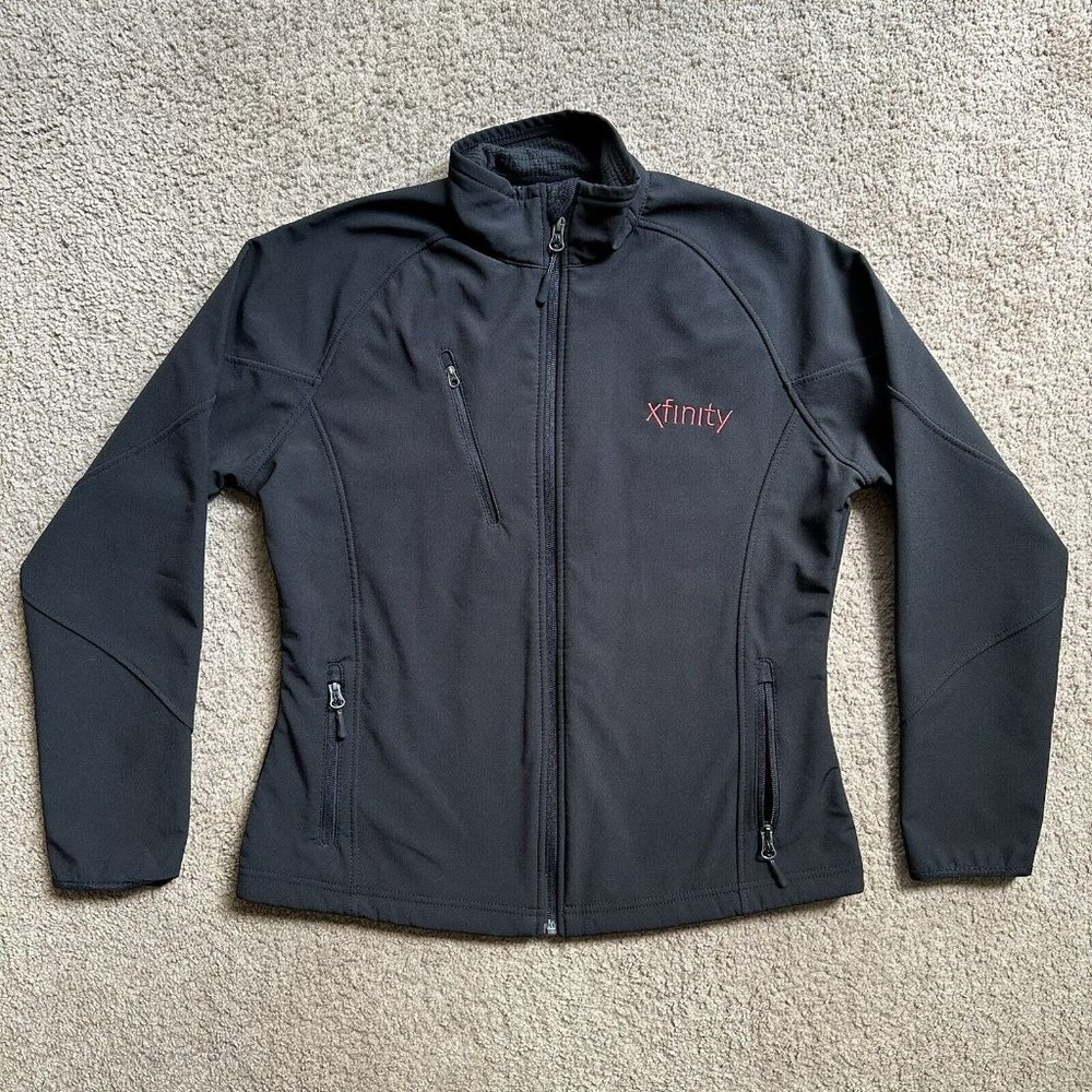 Xfinity Jacket Womens Small Port Authority Full Zip Mock Neck Softshell Black